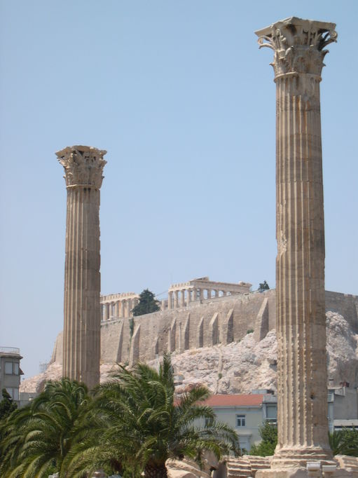 Le Parthenon vu du temple de Zeus